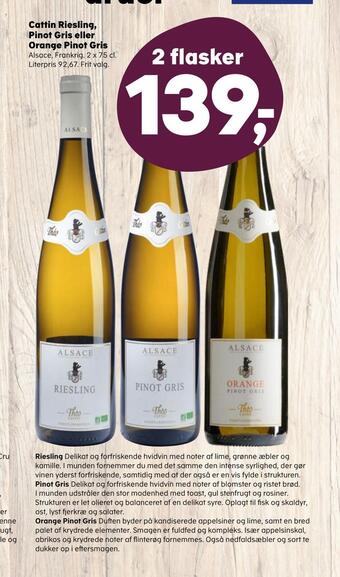 SuperBrugsen Cattin riesling, pinot gris eller orange pinot gris tilbud