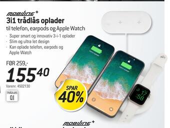 Thansen 3i1 trådlås oplader tilbud