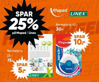 Spar 25% på maped / linex