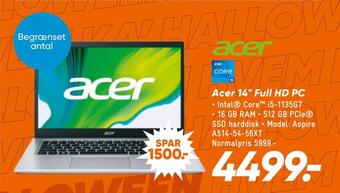 Bilka Acer 14 full hd pc tilbud