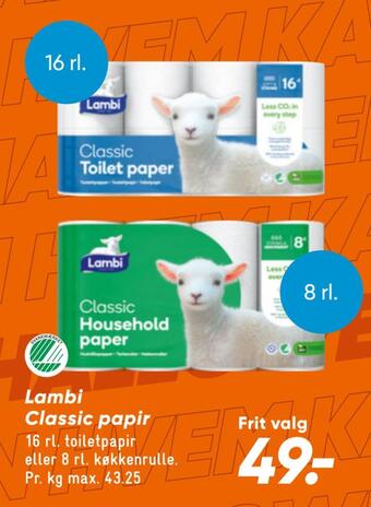 Bilka Lambi classic papir tilbud