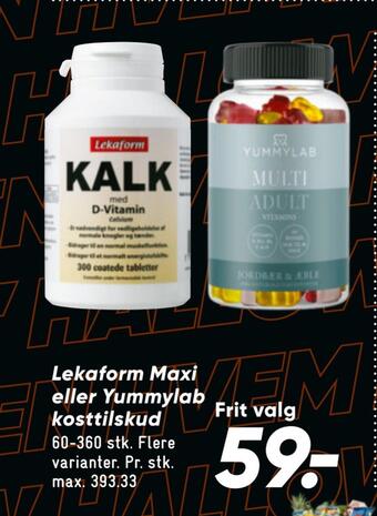 Bilka Lekaform maxi eller yummylab kosttilskud tilbud