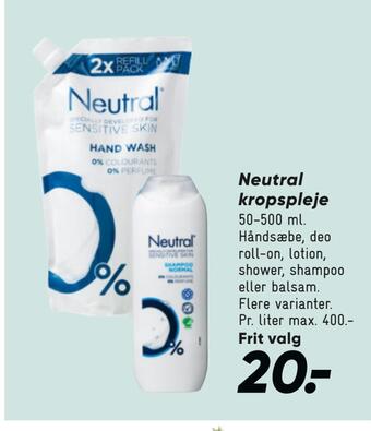 Bilka Neutral kropspleje tilbud