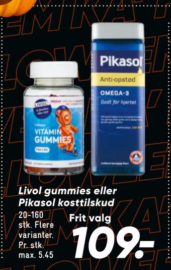 Bilka Livol gummies eller pikasol kosttilskud tilbud