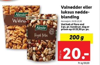 Lidl Valnødder eller luksus nøddeblanding tilbud