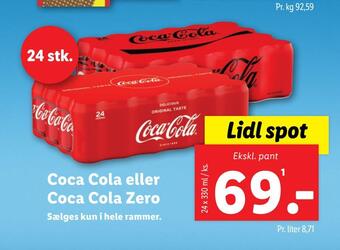 Lidl Coca cola eller coca cola zero tilbud