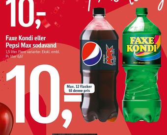 Føtex Faxe kondi eller pepsi max sodavand tilbud