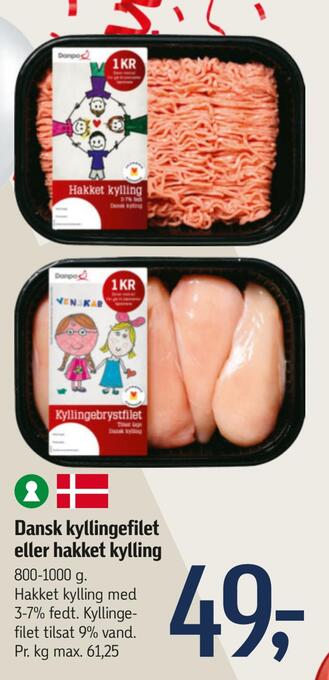 Føtex Dansk kyllingefilet eller hakket kylling tilbud