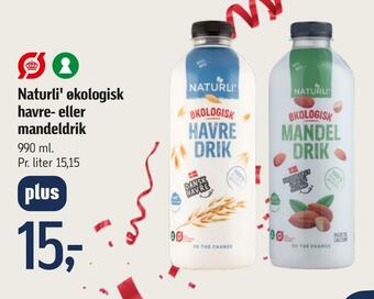 Føtex Naturli' økologisk havre- eller mandeldrik tilbud