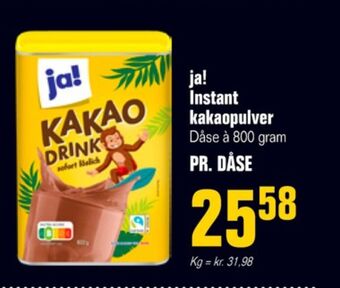 Otto Duborg Ja! kakaodrikspulver tilbud