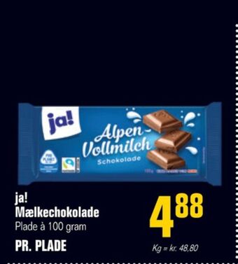 Poetzsch Padborg Ja! chokoladeplade alpen-vollmilch tilbud