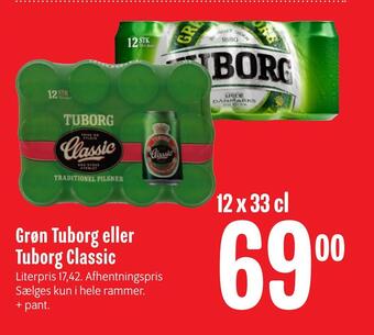 Min Købmand Grøn tuborg eller tuborg classic tilbud