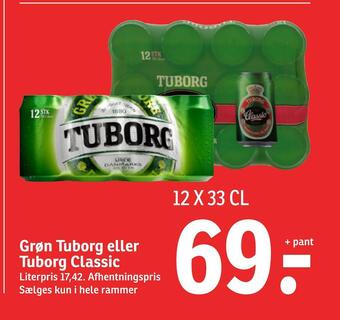 SPAR Grøn tuborg eller tuborg classic tilbud
