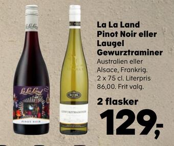 Kvickly La la land pinot noir eller laugel gewurztraminer tilbud
