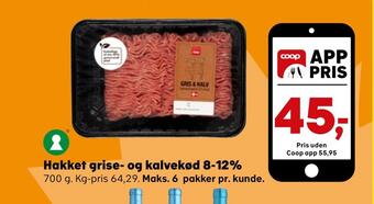 Hakket grise- og kalvekød 8-12%