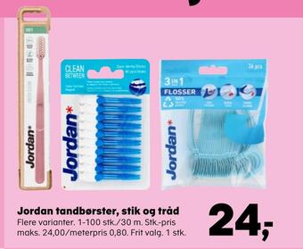Kvickly Jordan tandbørster, stik og tråd tilbud