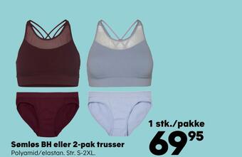 Sømløs bh eller 2-pak trusser