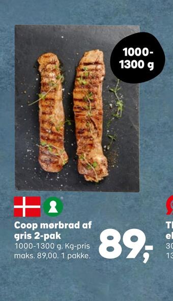 Kvickly Coop mørbrad af gris 2-pak tilbud