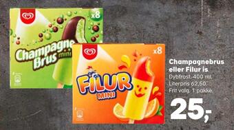 Kvickly Champagnebrus eller filur is tilbud