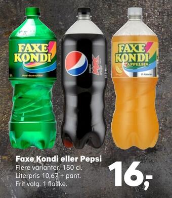 Kvickly Faxe kondi eller pepsi tilbud