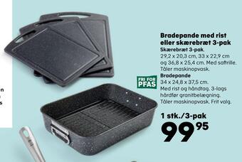 Kvickly Bradepande med rist eller skærebræt 3-pak tilbud
