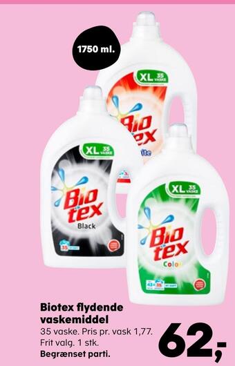 Kvickly Biotex flydende vaskemiddel tilbud