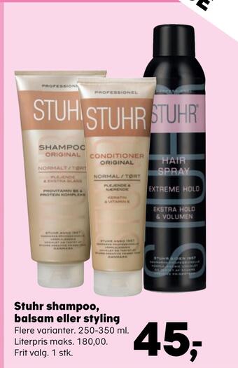 Kvickly Stuhr shampoo, balsam eller styling tilbud