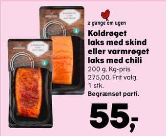Koldrøget laks med skind eller varmrøget laks med chili