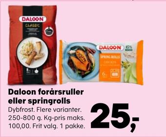 Kvickly Daloon forårsruller eller springrolls tilbud