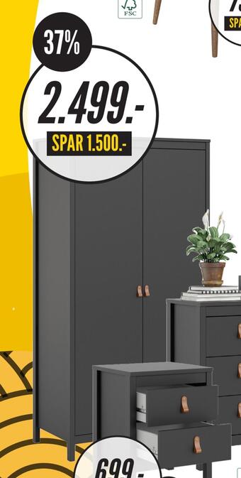 My Home Sofia klædeskab 2 låger tilbud