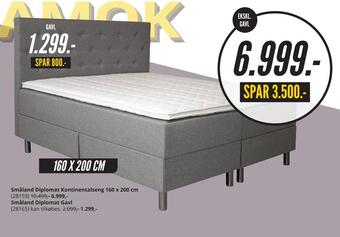 My Home Småland diplomat kontinentalseng 160 x 200 cm tilbud