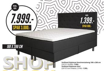 My Home Småland diplomat kontinentalseng 180 x 200 cm tilbud