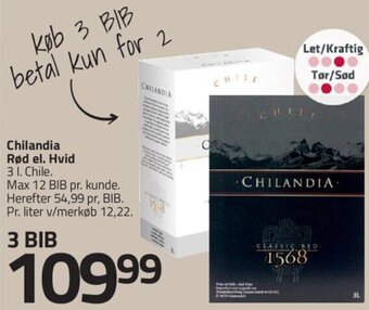 Fleggaard Chilandia Rød el. Hvid 3 L. Chile. tilbud