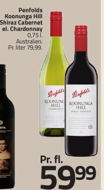 Penfolds Koonunga Hill Shiraz Cabernet el. Chardonnay