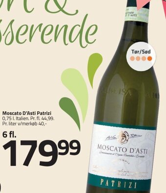 Fleggaard Moscato D'Asti Patrizi 0,75 l. Italien tilbud