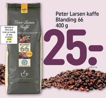 REMA 1000 Peter Larsen kaffe Blanding 66 400 g tilbud