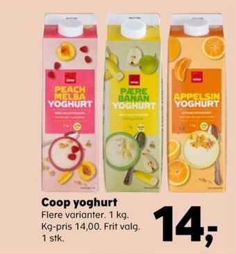 Kvickly Coop yoghurt peach melba tilbud