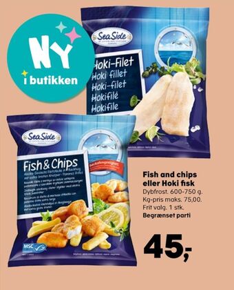 Kvickly Sea side fish n chips tilbud