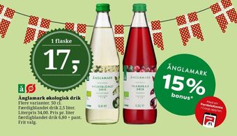 Dagli'Brugsen Änglamark konc. frugtdrik hyldeblomst tilbud
