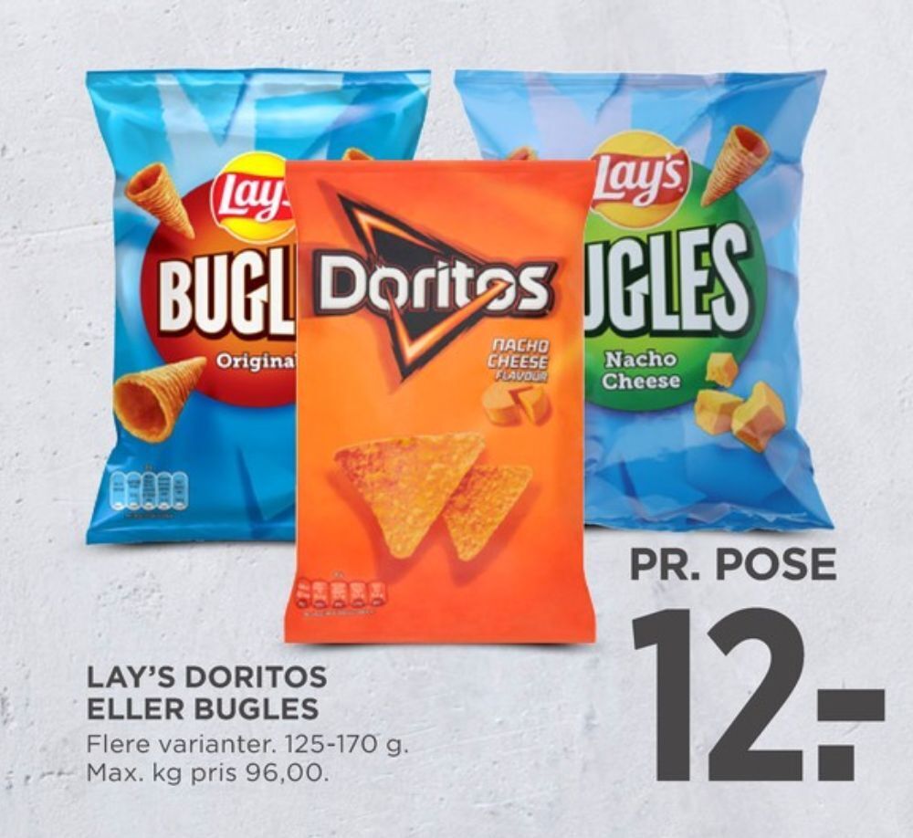 Bugles snacks tilbud hos MENY