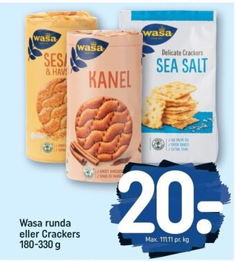 REMA 1000 Wasa runda eller Crackers 180-330 g tilbud