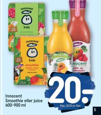 REMA 1000 Innocent Smoothie eller juice 600-900 ml tilbud