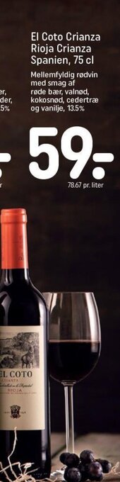 REMA 1000 El Coto Crianza Rioja Crianza Spanien, 75 cl tilbud