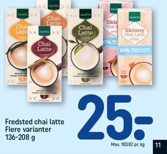 REMA 1000 Fredsted chai latte Flere varianter 136-208 g tilbud