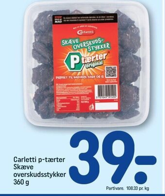 Rema 1000 Carletti p-tærter Skæve overskudsstykker 360 g tilbud