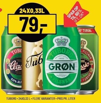 Priss 24x0,33l tuborg øl tilbud