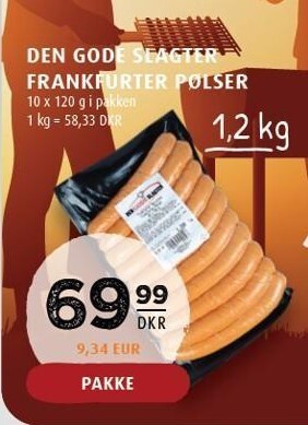 Scandinavian Park Den gode slagter frankfurter pølser tilbud