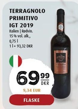 Scandinavian Park Terragnolo primitivo igt 2019 tilbud