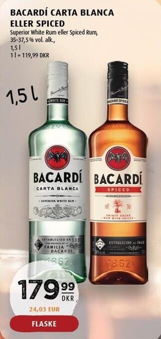 Bacardí carta blanca eller spiced