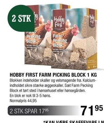 Land & Fritid Hobby first farm picking block 1 kg tilbud